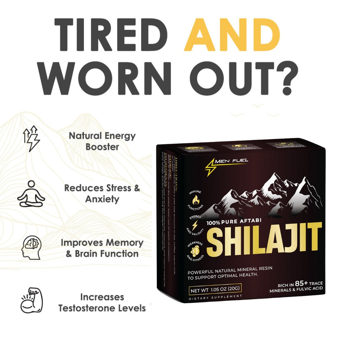 Men Fuel™ 100% Pure Aftaabi Shilajit + Power Massage Oil
